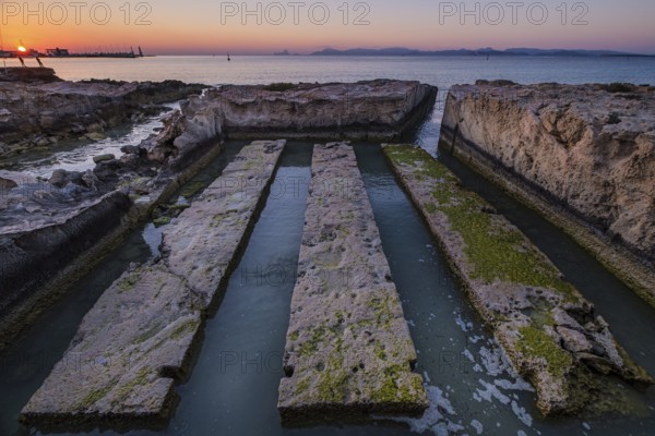Irrigation canal of the salt flats, Sa Siquia, la Savina, Formentera, Pitiusas Islands, Balearic Community, Spain, Europe
