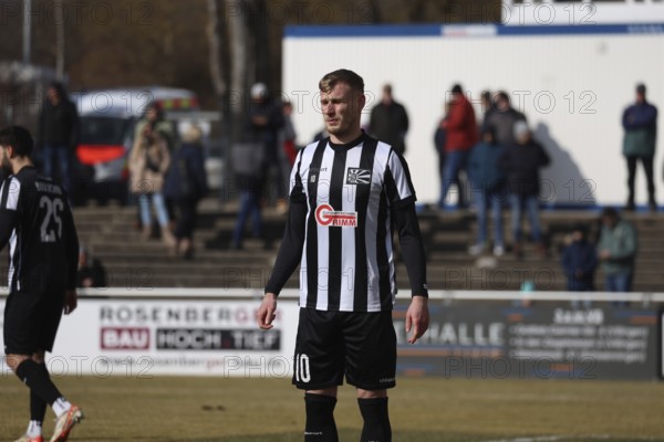 Marcel Sökler (Villingen 08) scored the acclaimed 2:1 lead goal in the match of the Soccer-RL SW 24-25: 22. Sptg: FC 08 Villingen vs KSV Hesse Kassel, Villingen-Schwenningen, Germany / Germany