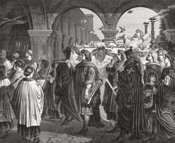 Burial of Walther von der Vogelweide, c. 1170 – c. 1230, a Middle High German Minnesänger