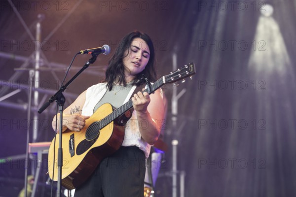 Swiss singer and songwriter Linda Elys live at the Lucerne Live festival in Lucerne, Switzerland, Europe