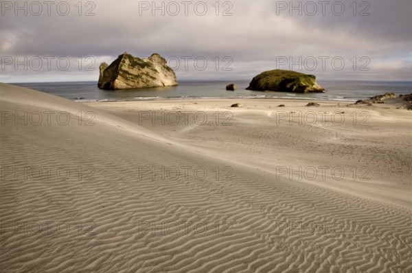 Farewell Spit New Zealand beach Rock haystacks