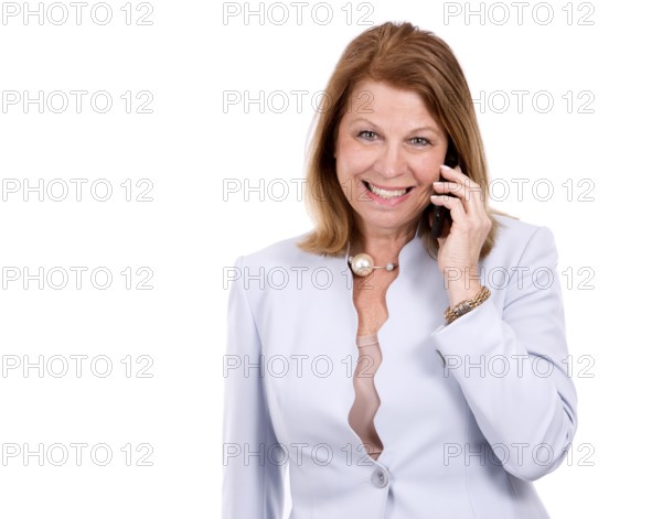 Middle aged caucasian woman wearing business on white background, Toronto, Canada, North America