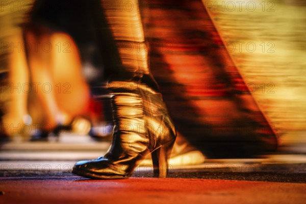 Feet of those who walk the Shibuya scramble intersection. Shooting Location: Tokyo metropolitan area