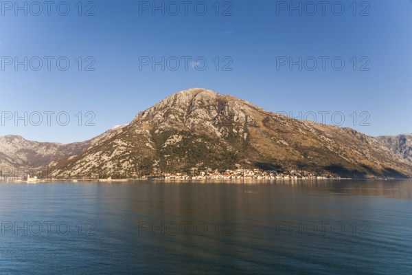 View of the town of Perast, Bay of Kotor, Montenegro, Europe