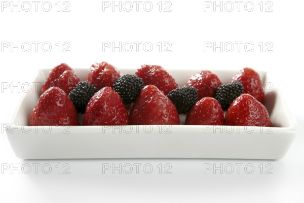 Strawberryes dessert at studio white background