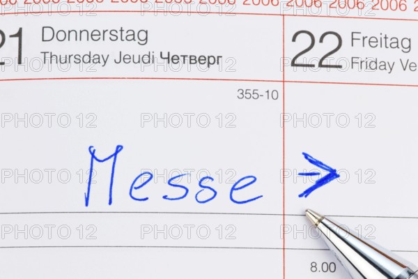 A date is entered in a calendar: Messe Austria