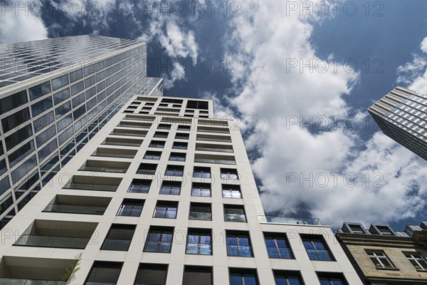 Contemporary Skyscrapers in the financial district, Frankfurt am Main, Hesse, Germany, July 2017, Europe