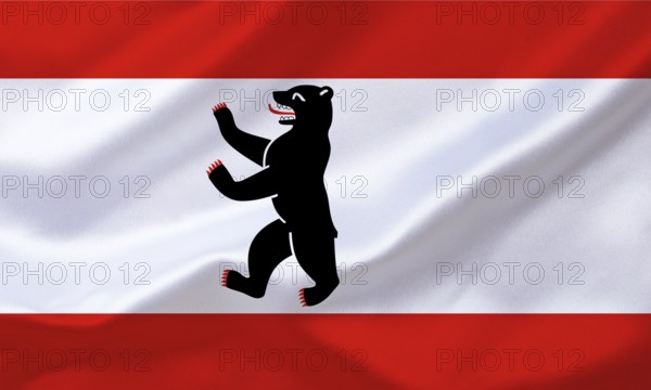 The flag of Berlin, capital of the Federal Republic of Germany, Europe, EU, Studio