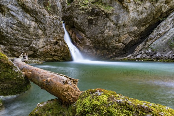 Fantastic hike along the premium hiking trail Wild Water near Oberstaufen to the Buchenegger waterfalls in the Allgau, Bavaria