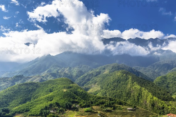 Amazing view on mountain in Sapa village, Vietnam, Asia
