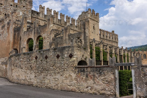 View of Scaliger Castle near Torri del Benaco in Italy