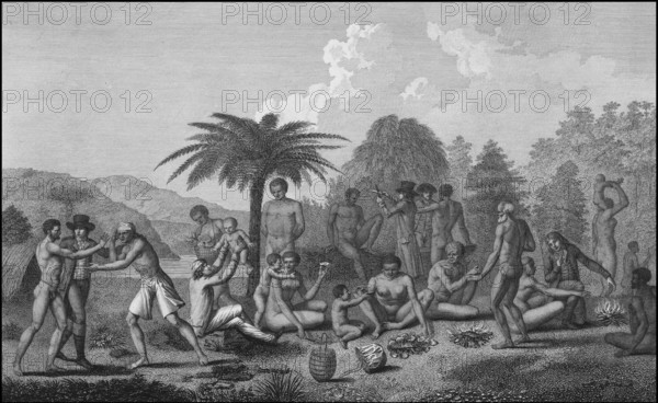 Before British colonisation in 1803, there were an estimated 3, 000–15, 000 Parlevar or native Tasmanians. As a result of colonial wars, mistreatment and starvation, the last of the full blooded Parelvar died in 1876.<br/><br/> Jean-François de Galoup, Comte de La Pérouse (August 23, 1741-1788) was a French explorer and naval officer. In 1785, the King of France commissioned La Perouse to head an expedition to explore the Pacific Ocean, to investigate whaling and fur prospects, and to establish French claims in this area. La Pérouse had admired the explorer James Cook, and wanted to continue his work.<br/><br/> La Perouse was assigned two 500-ton ships called the Astrolabe and the Boussole. His crew of 114 included sailors, scientists, a physicist, three draftsmen, three naturalists, clergymen, and a mathematician. They left France in August, 1785.<br/><br/> La Perouse mapped the west coast of North America in 1786, and visited Easter Island and Hawaii. His ships reached the west coast...