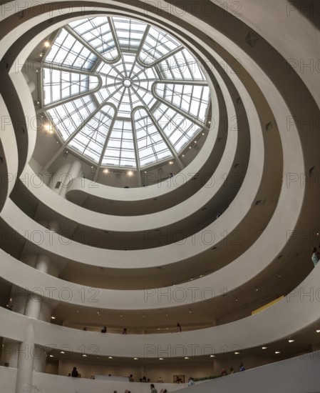 NEW YORK, USA, AUGUST 21, 2022, Atrium and stairs at famous Guggenheim museum in New York, USA, North America
