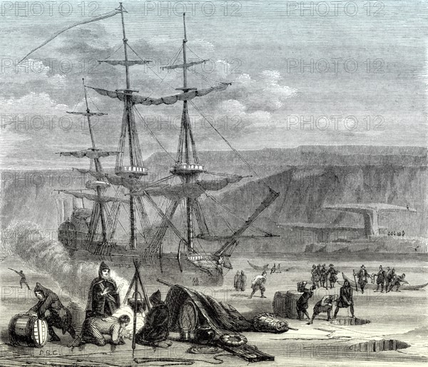 The Pélican, French warship, ran aground on the shores of Hudson Bay in January 1697