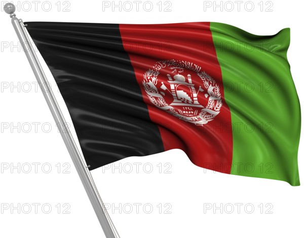 Flag of Afghanistan, This is a computer generated and 3d rendered picture