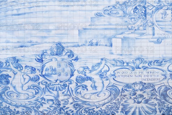 Azulejos traditional tiles in porto sao bento railway station portugal