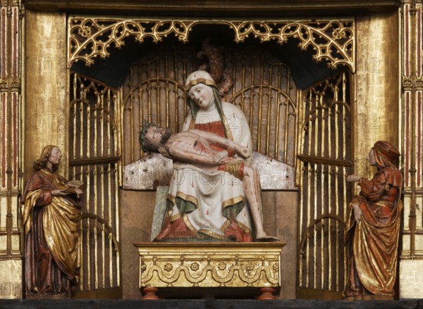 Altar with miraculous image from Mariawald Monastery, Sorrowful Mother of Heimbach in the Antwerp reredos, St., Saint, Saint