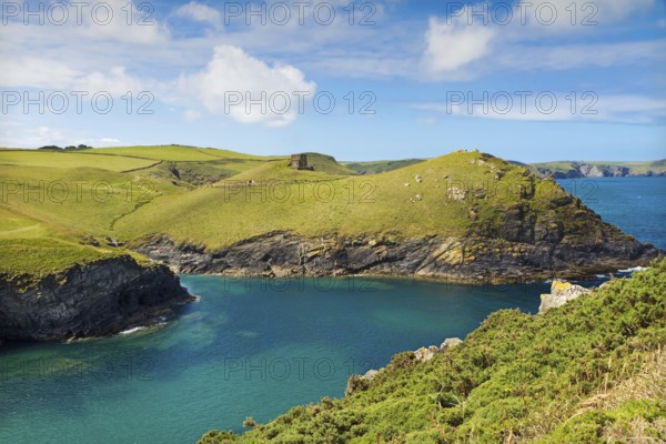 Cove near Port Quin with deep blue sea, Cornwall, UK