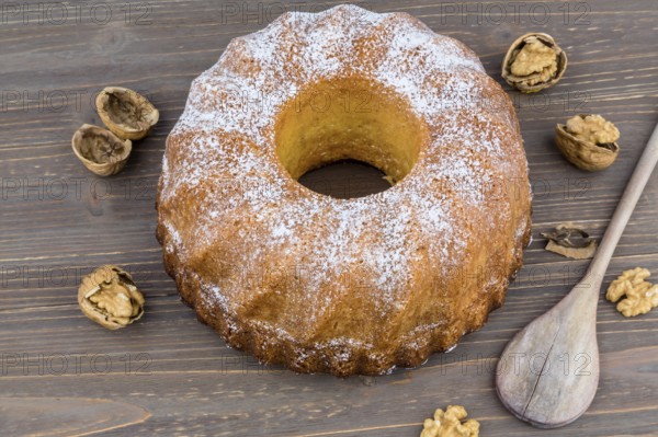 A marble cake for dessert. Delicious sweets usually also have a lot of calories