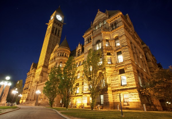 Old City Hall Toronto Ontario Canada downtown night photo