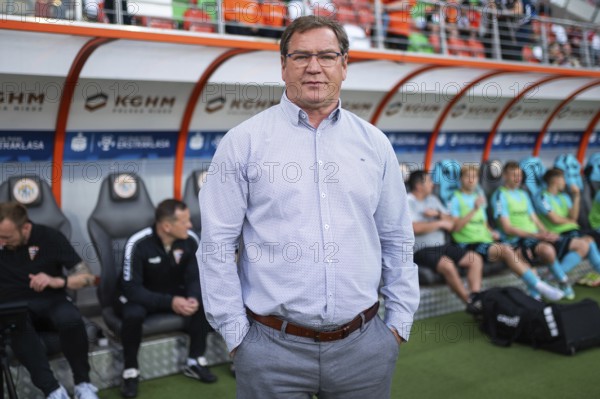 LUBIN, POLAND - APRIL 8, 2024: Football match Polish PKO Ekstraklasa between KGHM Zaglebie Lubin vs Gornik Zabrze 1:2. Jan Urban head coach of Gornik.