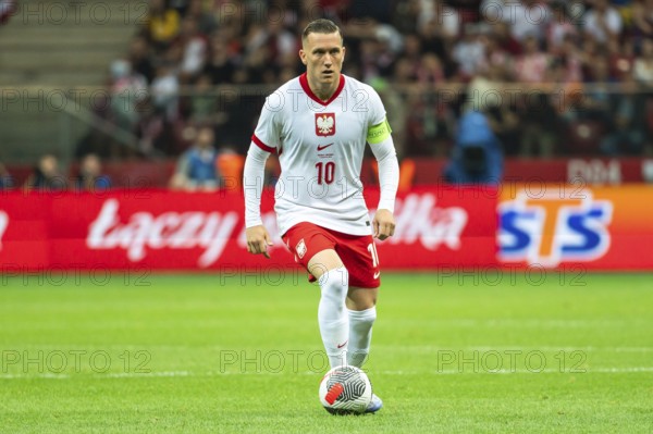 WARSAW, POLAND - JUNE 7, 2024: Friendly soccer match Poland - Ukraine 3:1. In action Piotr Zielinski.