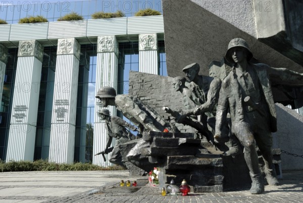 Monument to the Warsaw Uprising by Wincenty Kucma and Jacek Budyn on Krasinski Square, Warsaw, Poland, Europe