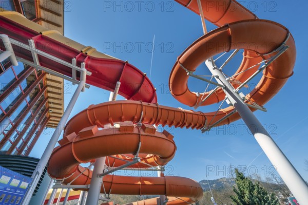 Giant slide at Indor Spielparadies Wonnemar, Sonthofen, Allgäu, Swabia, Bavaria Germany