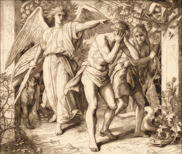 Expulsion, by Julius Schnorr von Carolsfeld, 1860