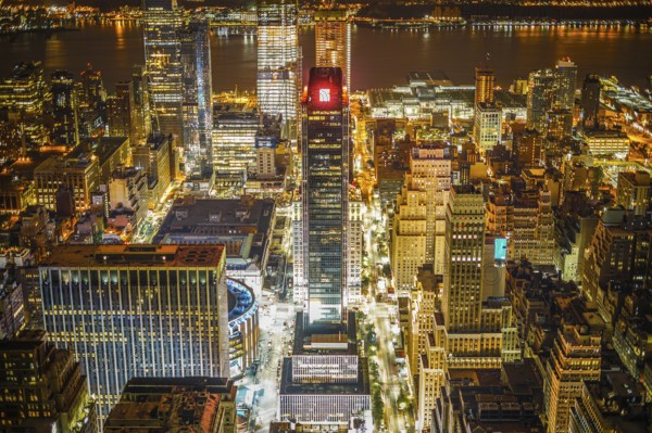 New York night view visible from the Empire State Building. Shooting Location: New York, Manhattan