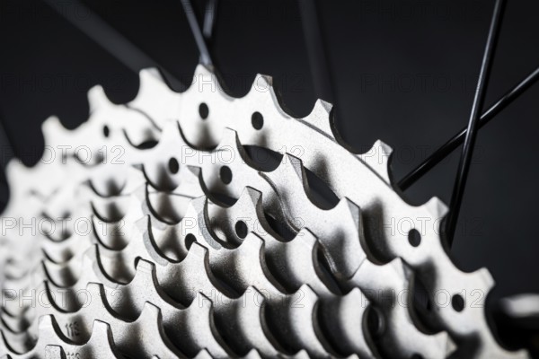 A cassette gear part on a road bike