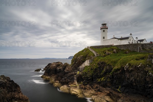 A long exposure view of Fanad Head Lighthouse and Peninsula on the northern coast of Ireland