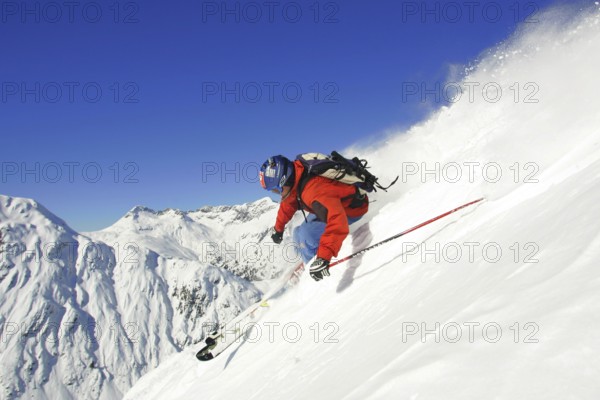 Skiers in action, Austria, Europe