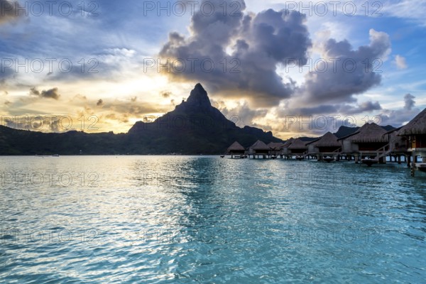 Bora Bora Island, French Polynesia. Web banner in panoramic view this mazing Beach
