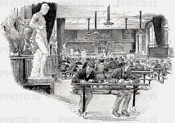 Drawing Hall, Manchester Grammar School, Manchester, England, UK, 19th century