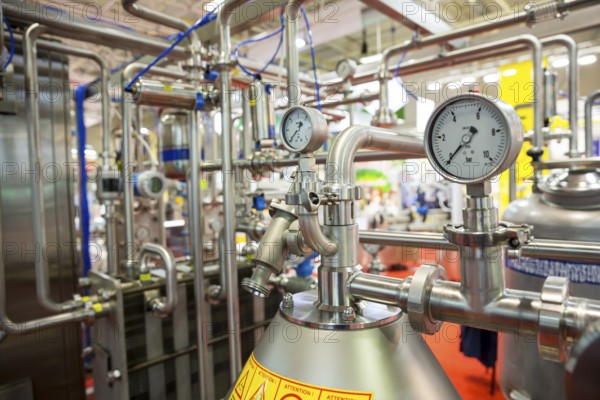 Milk pasteurization system is shown at a food and drink exhibition. Heat Treatments. Pasteurization is a process that kills microbes in food and drink, such as milk, juice, canned food, and others