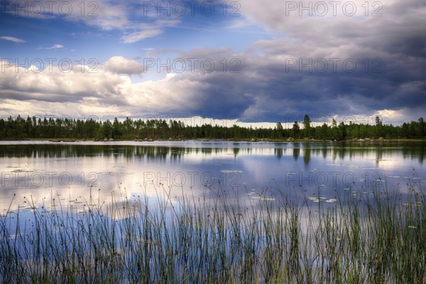 A beautiful lake in Sweden with cloud's reflection