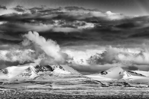 Summit in Sarek National Park, Laponia World Heritage Site, Norrbotten, Lapland, Sweden, June 2016, Europe