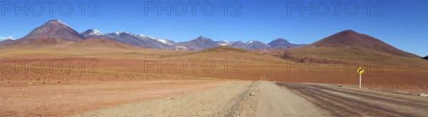 Mountain panorama in the Atacama Desert in Chile near San Pedro de Atacama