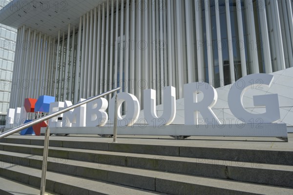 Lettering Luxembourg, Philharmonie, 1 Pl. de l'Europe, City of Luxembourg, Grand Duchy of Luxembourg