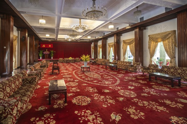 Ho Chi Minh City, Vietnam, 7 March 2023: The Reunification Palace in Ho Chi Minh City Vietnam, officially known as the Independence Palace, is an outstanding building with deep-rooted historical and political significance, Asia