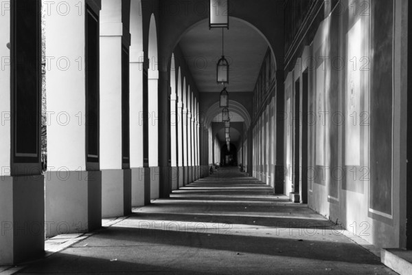 Classic portico in black and white
