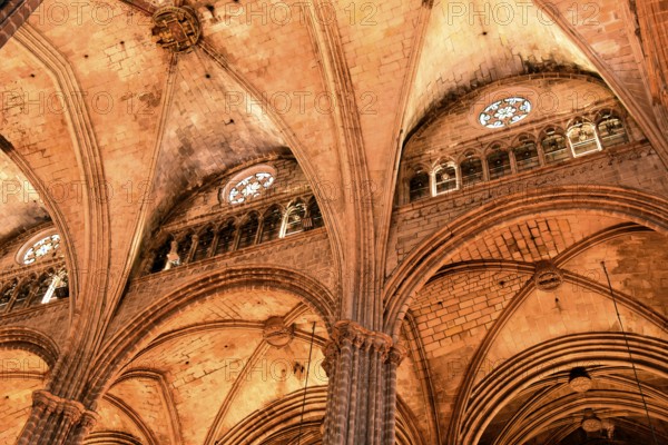 Gothic Cathedral, Catedral de la Santa Creu, Barri Gotic, Old Town, Ciutat Vella, Barcelona, Catalonia, Catalonia, Spain, Europe