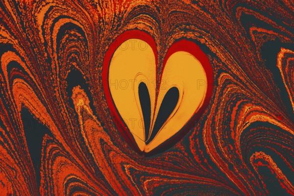 Abstract creative marbling pattern with love concept for fabric, design background texture
