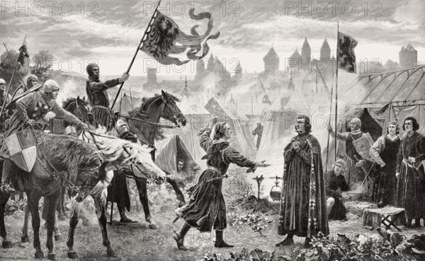 Frederick III. of Nuremberg informs Rudolf von Habsburg about his election to king of the Romans
