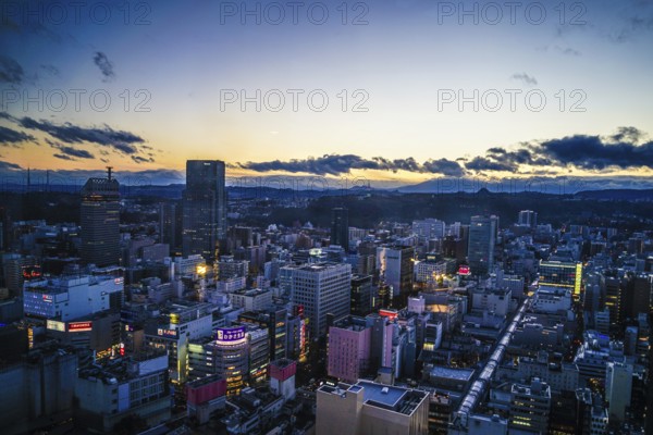 Streets of Miyagi Prefecture and Sendai (from the observatory of the AER). Shooting Location: Sendai, Miyagi Prefecture