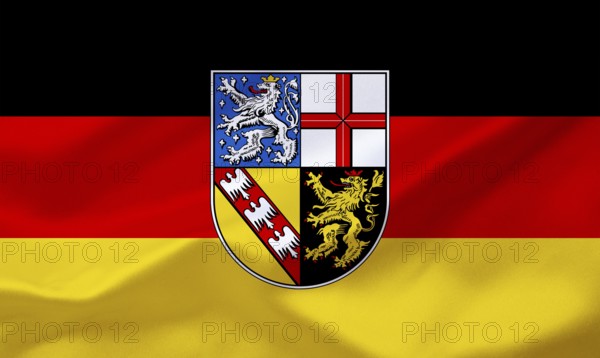 The flag of Saarland, national flag, studio