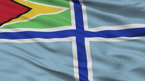 Civil Air Ensign Of Guyana Flag, Closeup View