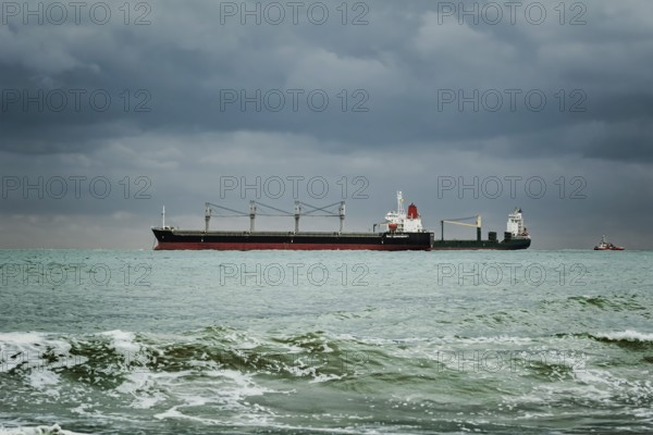 Dry Cargo Ships at Anchorage in the Black Sea Bay Varna, Bulgaria, Europe