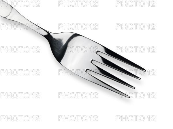 Single fork over the white background